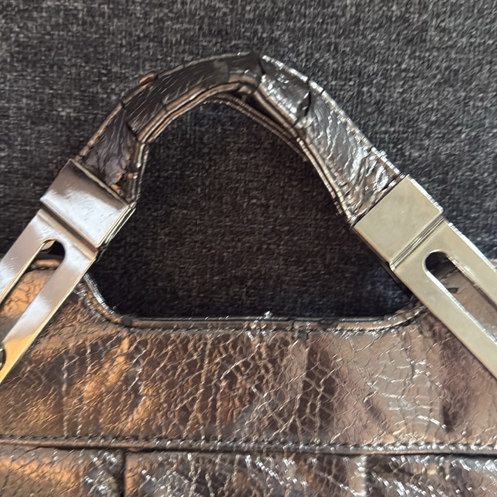 Two items! Metallic Silver Clutch and Adrienne Vittadini Rose Gold Card Holder - Picture 11 of 12